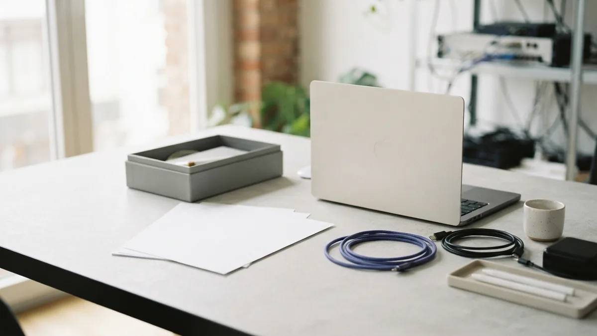 Tidy workspace showing organized materials for checking startup forecast errors