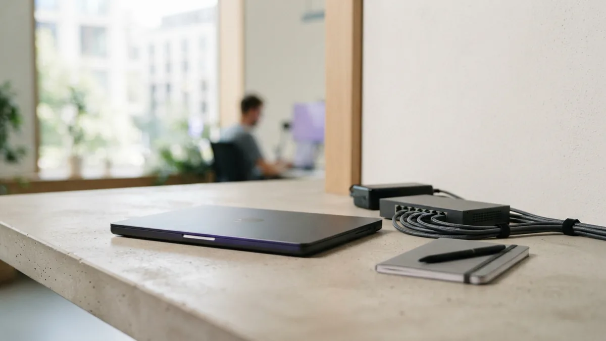 Minimal network hardware and cables representing CRM system integration