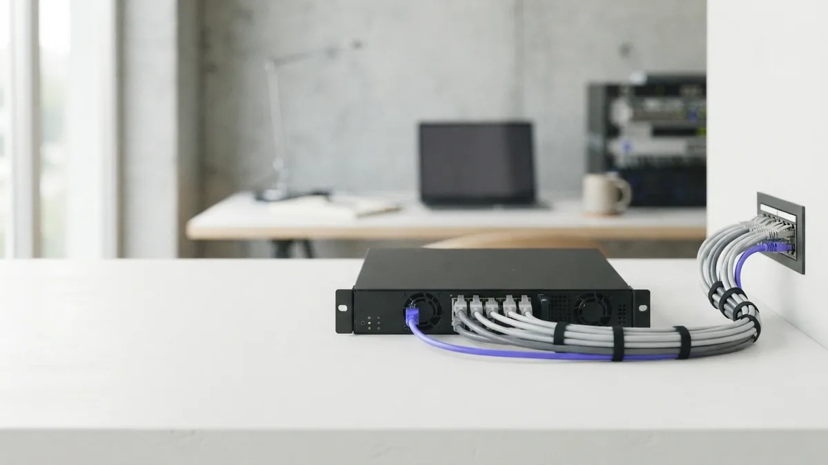 Compact server hardware and cables illustrating a Java REST API service