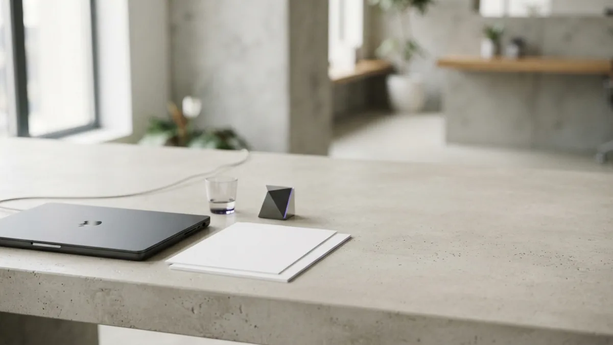 A simple workspace for MVP design Minimal desk setup for shaping an MVP and planning a clear user experience