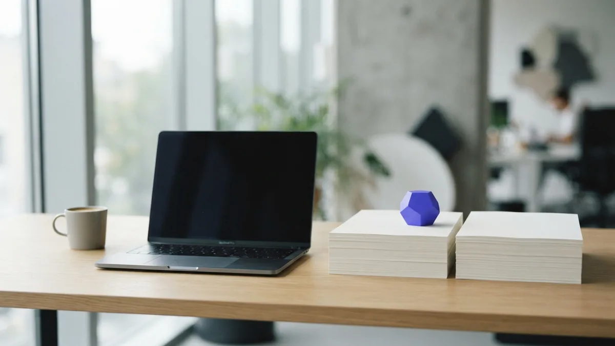 Two balanced stacks of blank paper representing a considered founder equity split