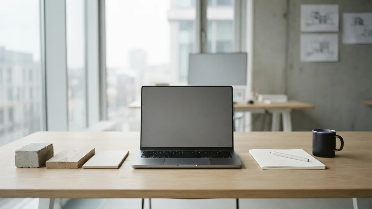 A simple design workspace representing growth from junior to senior UX roles