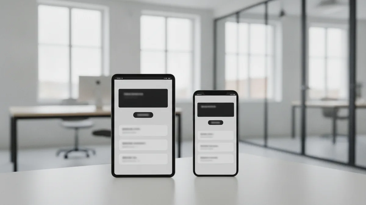 Focused offer and CTA Mobile and tablet layout concept for a focused landing page with proof