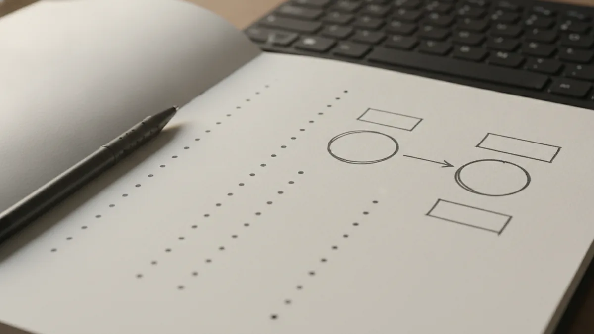 Turn pain into a testable problem Notebook notes capturing a startup problem and measurable outcomes