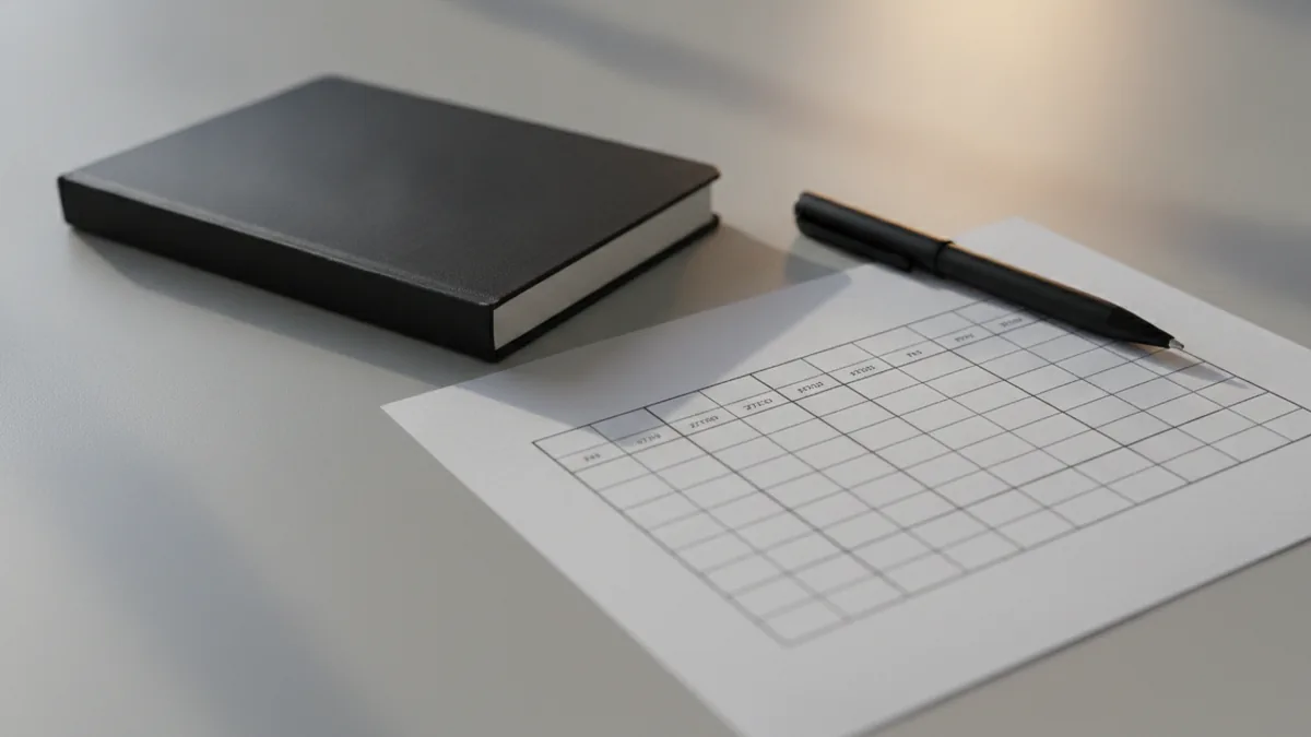Notebook and pen beside a printed spreadsheet for startup forecasting