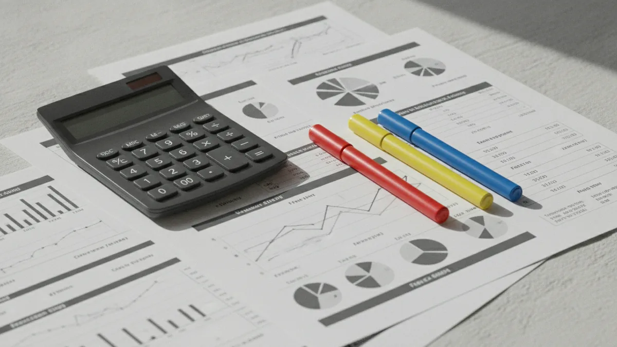 Valuation worksheets showing discounted cash flow and comparable analysis concepts
