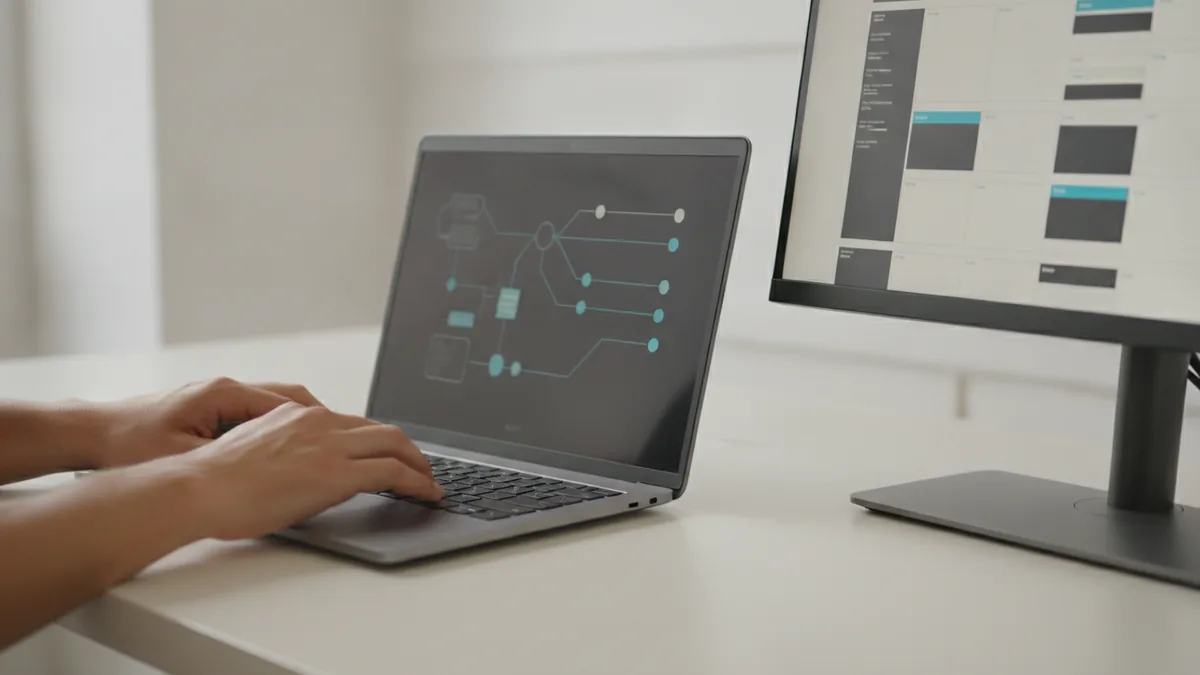 Remote work setup for pitching and managing web development projects