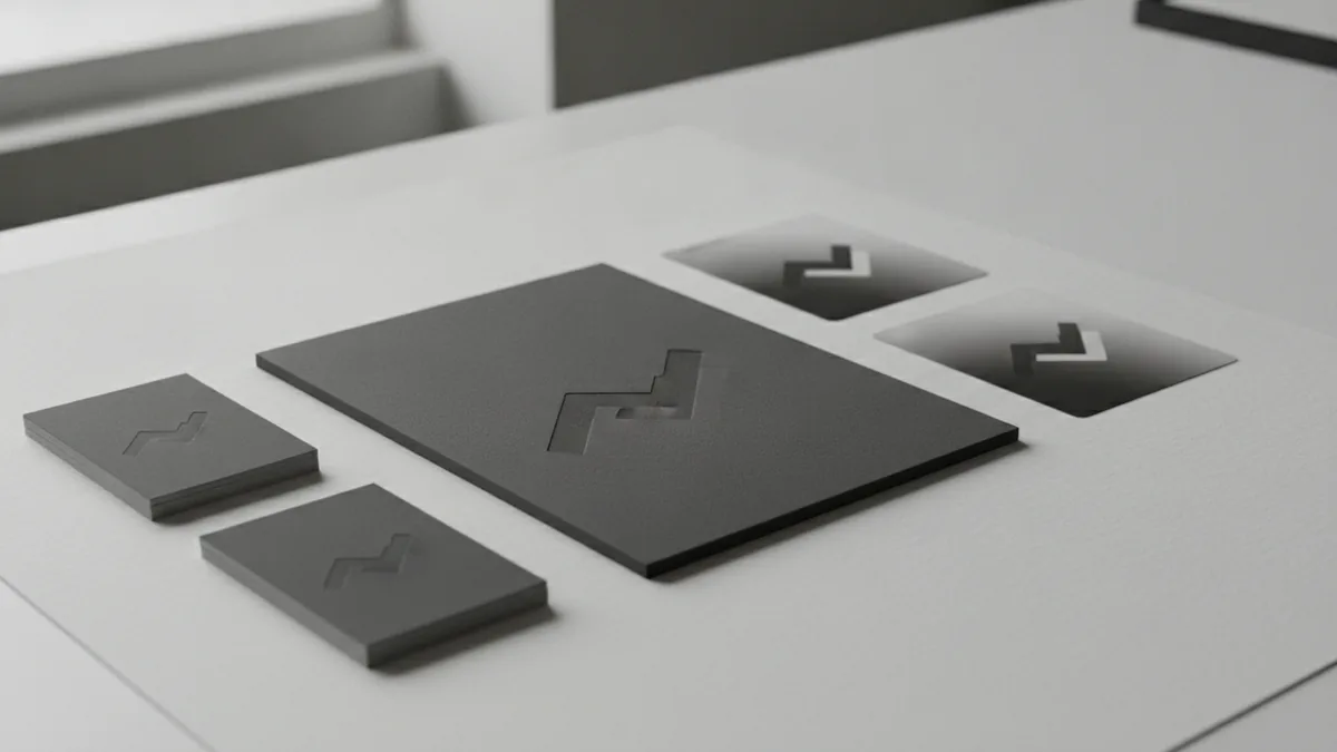 Branding materials laid out to show logo, social, and identity elements.
