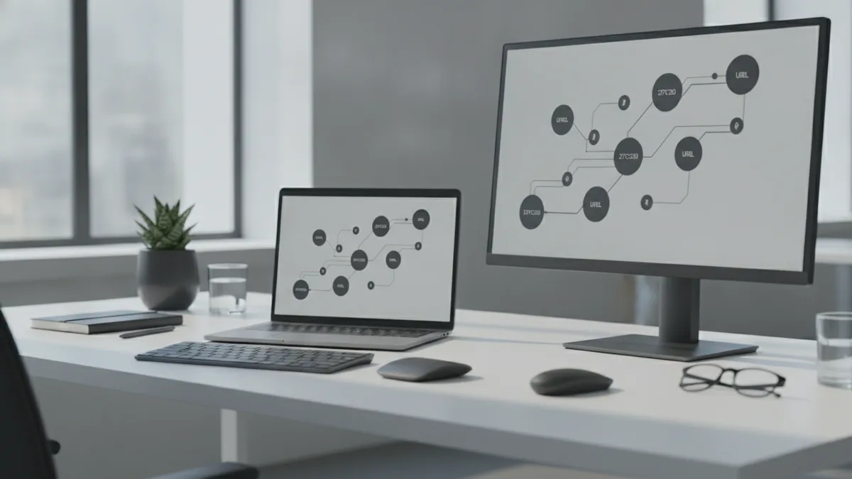 Developer workspace illustrating REST API endpoints and requests