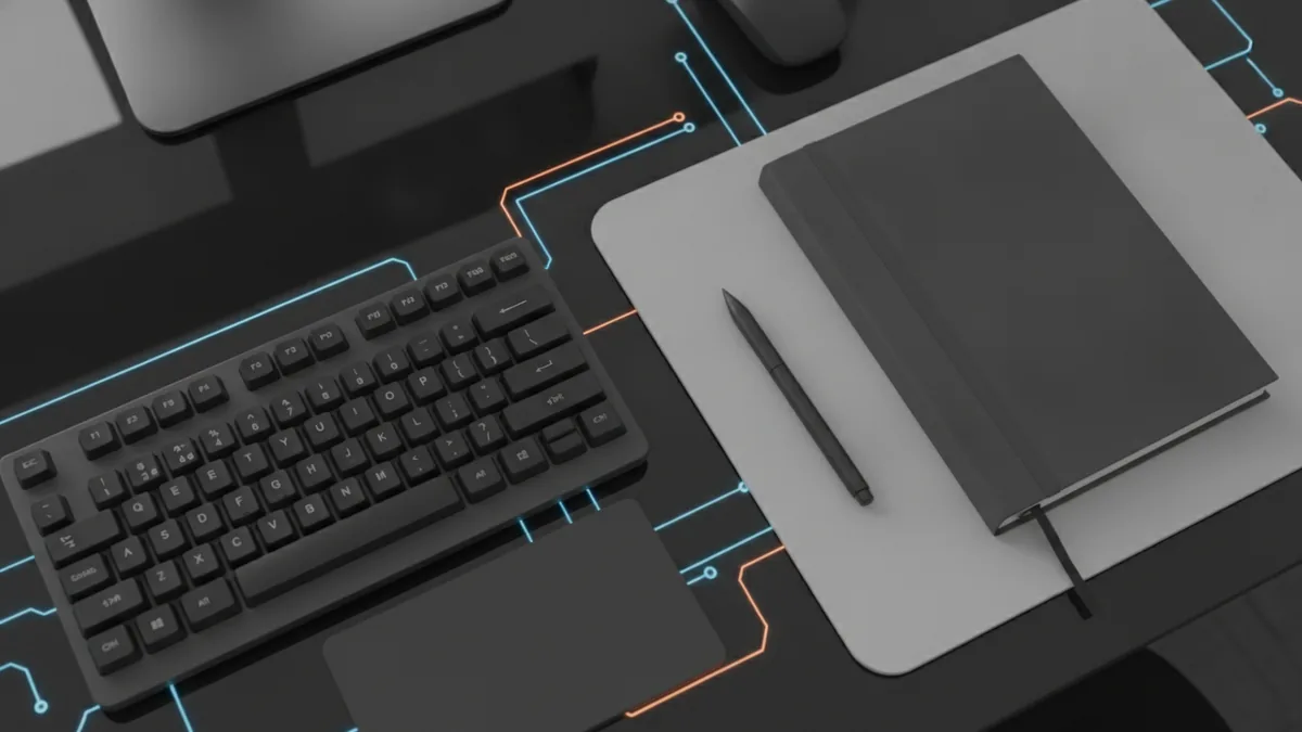 Fetch API request flow Code-centric desk scene representing Fetch API request flow
