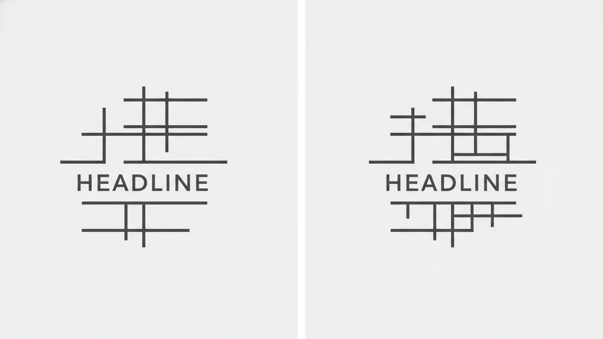 Comparison of readable and cramped text spacing on a poster layout