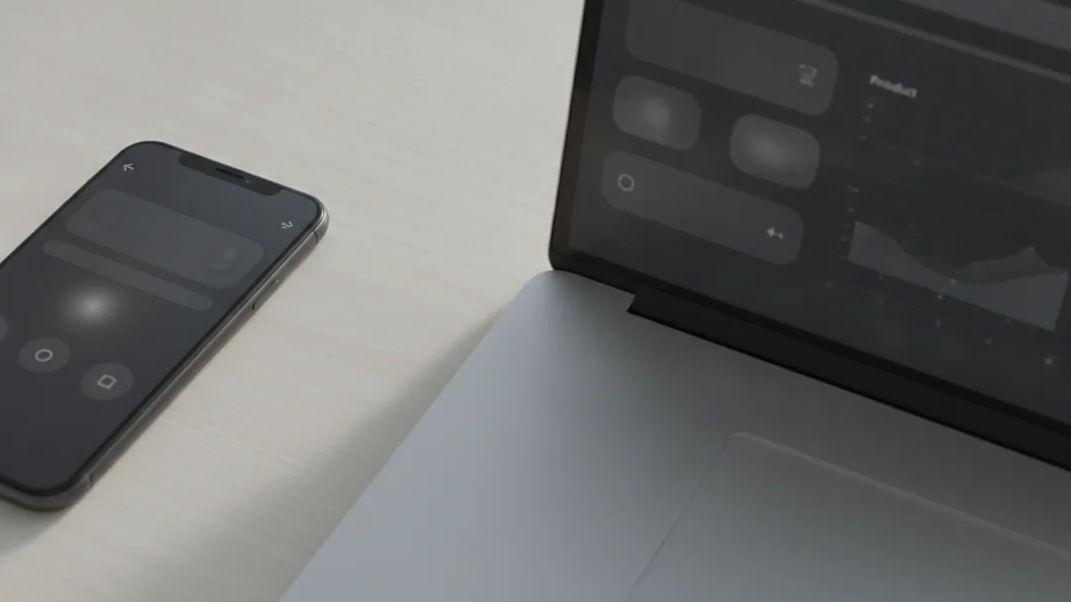 UI as the visible layer Desk scene representing the visible user interface layer