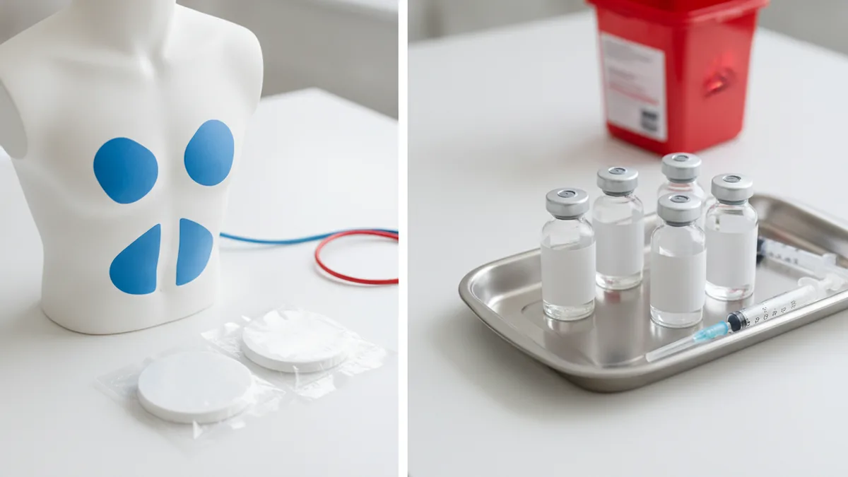 Electrical vs chemical cardioversion Electrical and medication preparation elements used for cardioversion types
