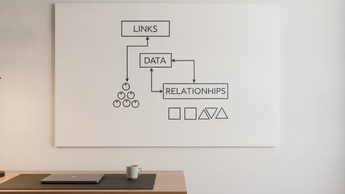 Links, data, and relationships Hierarchy diagram showing links, data, and relationships in a JSON:API response.