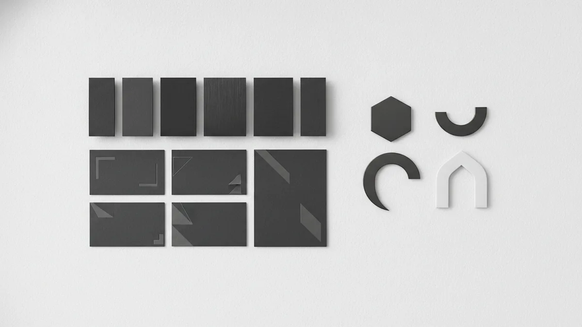 Color and typography references laid out for a brand kit