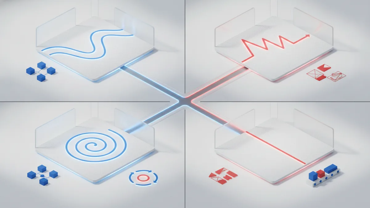 REST, SOAP, GraphQL, and gRPC overview Four API architecture styles converging into a single response path.