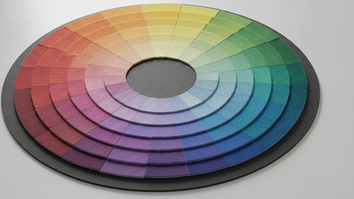 Close-up of primary, secondary, and tertiary color swatches