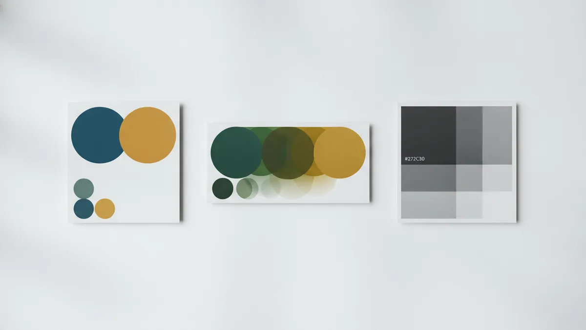 Complementary, analogous, and monochrome Three side-by-side color harmony palettes for comparison
