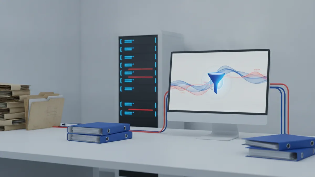 Operations team workspace showing data flow from legacy to new systems