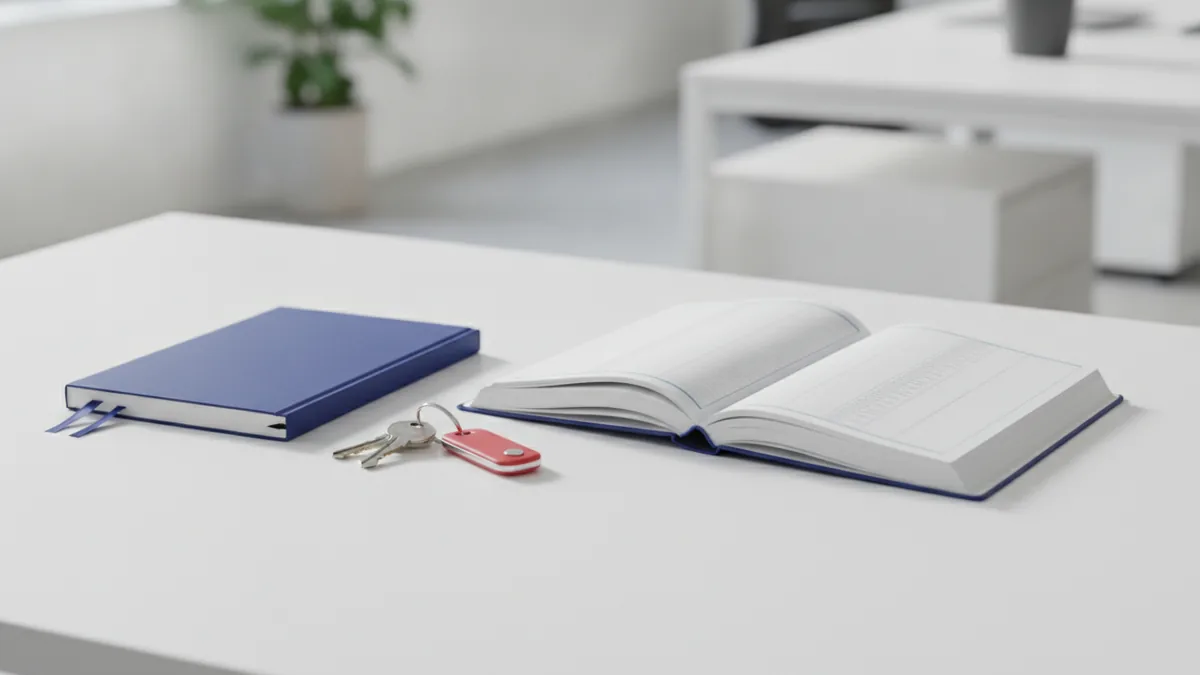 Keys and ledger representing duties when handling entrusted property