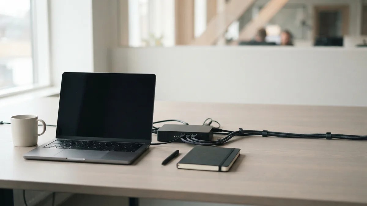 Clean development workspace representing a managed PaaS app building environment