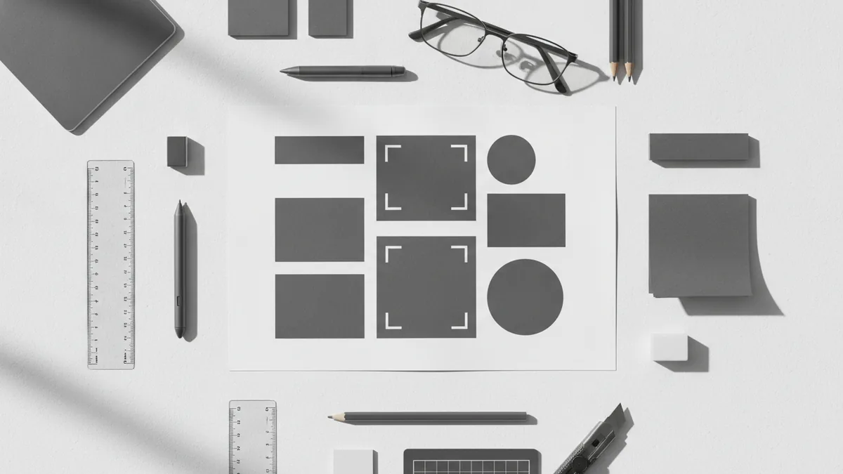 Shapes as visual building blocks Design layout blocks using shapes to guide attention.
