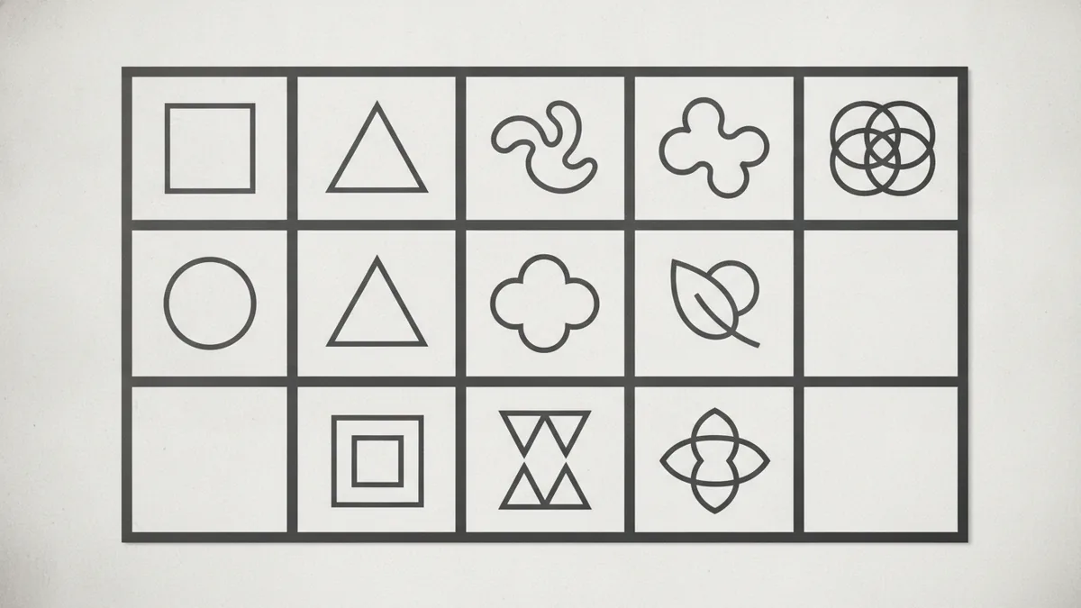 Classify shape types A categorized grid comparing different types of shapes used in design.