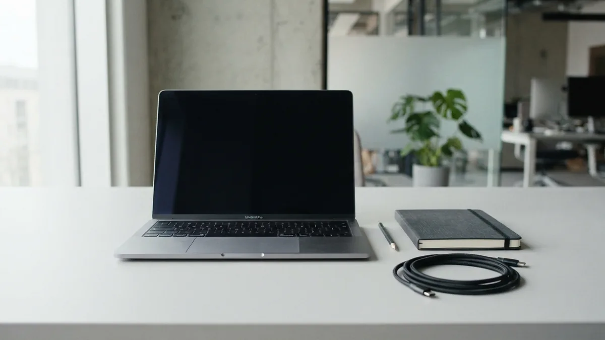 Planning the setup of a WordPress shop Laptop and notebook arranged for setting up a WordPress online store